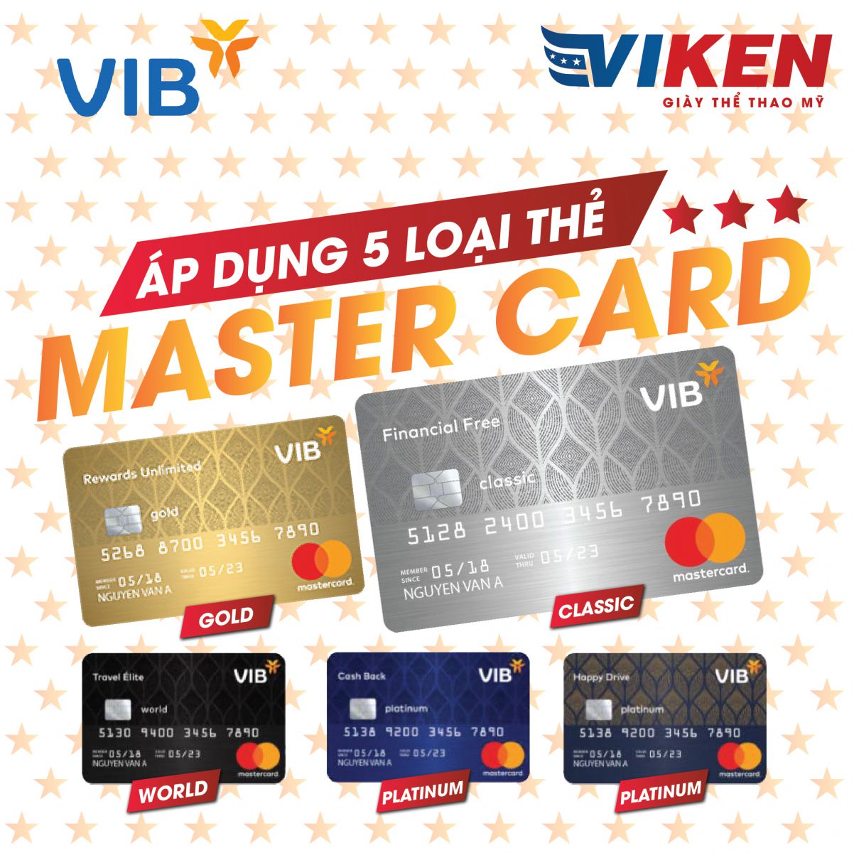 Master Card VIB & Viken chào đón Qúy Khách Hàng đang sử dụng 5 dòng thẻ Master Card